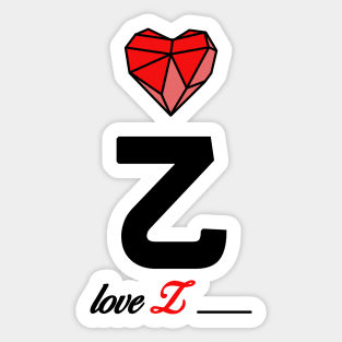 Initial love letter Z for valentine Sticker